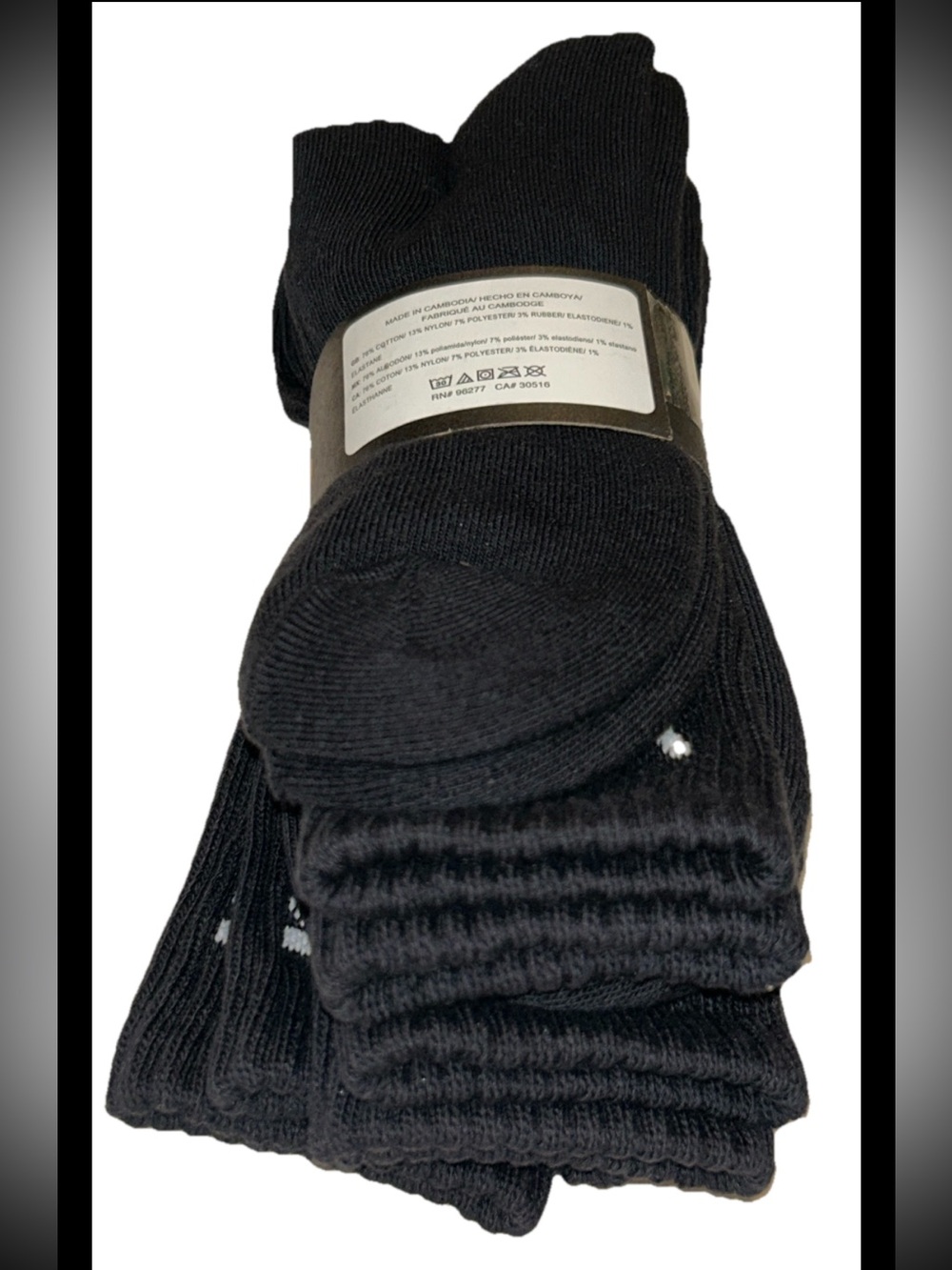 Vans Off The Wall Crew Socks 3 Pair Men 9.5-13 Black w White Logo Skate Ride NEW - Picture 11 of 12
